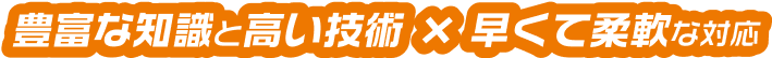 豊富な知識と高い技術・早くて柔軟な対応