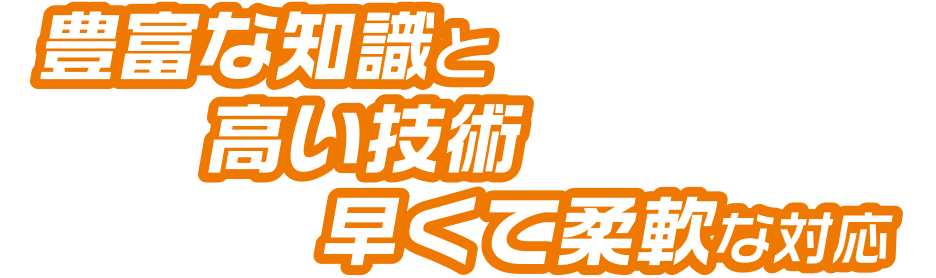 豊富な知識と高い技術・早くて柔軟な対応